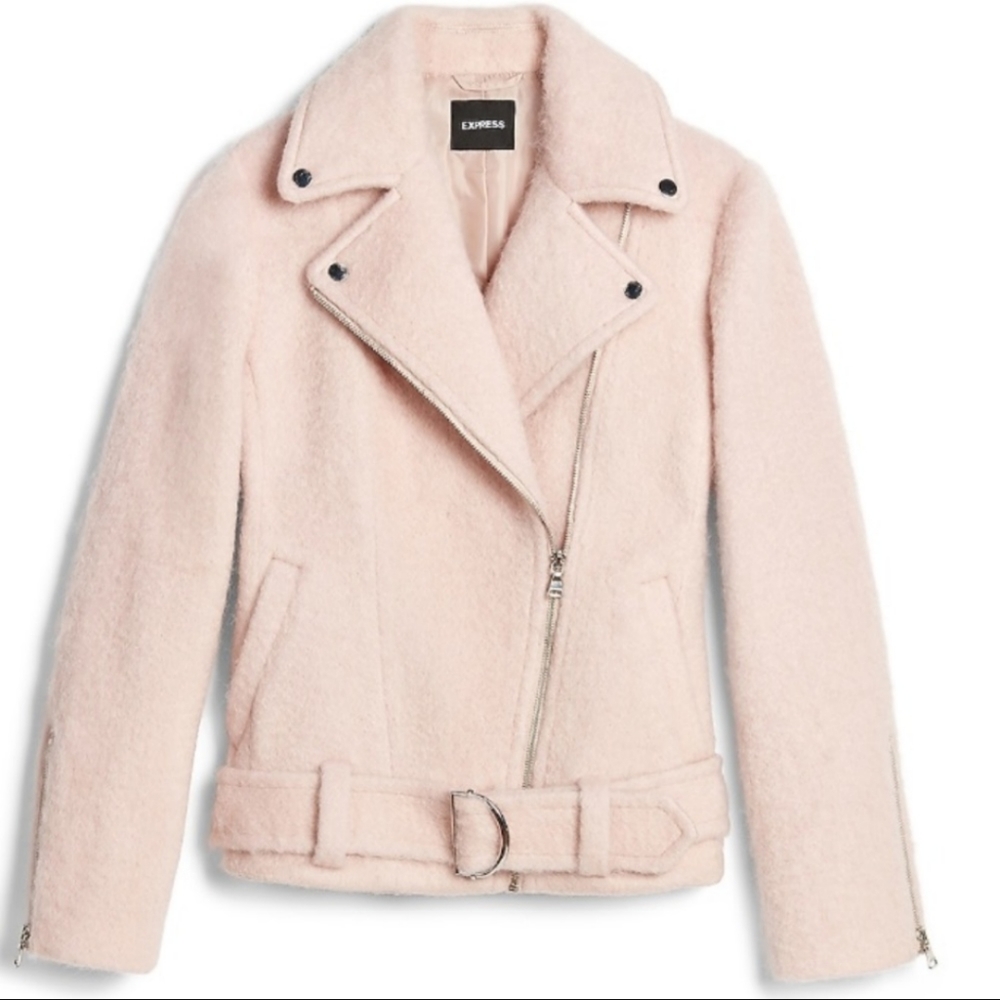 Express Boxy Wool Blend Moto Jacket